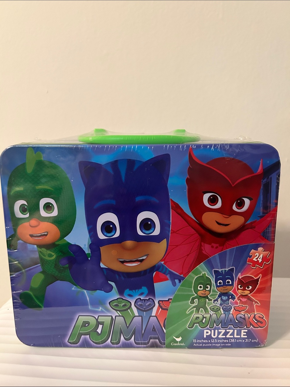PJ MASKS Puzzle 24 pieces Lunch Box Style Carry Tin with Handle Sealed